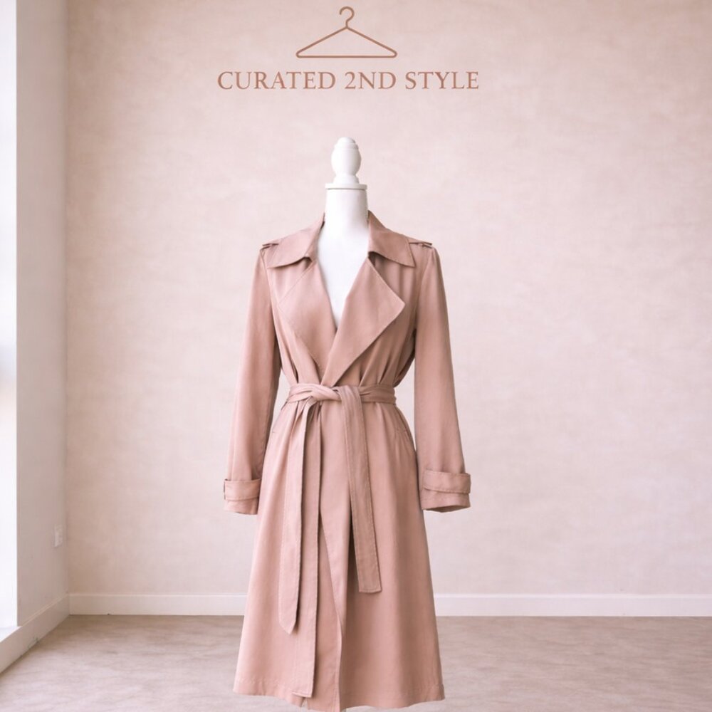 Bagatelle Heritage Soft Pink Duster Coat Size M | Belted